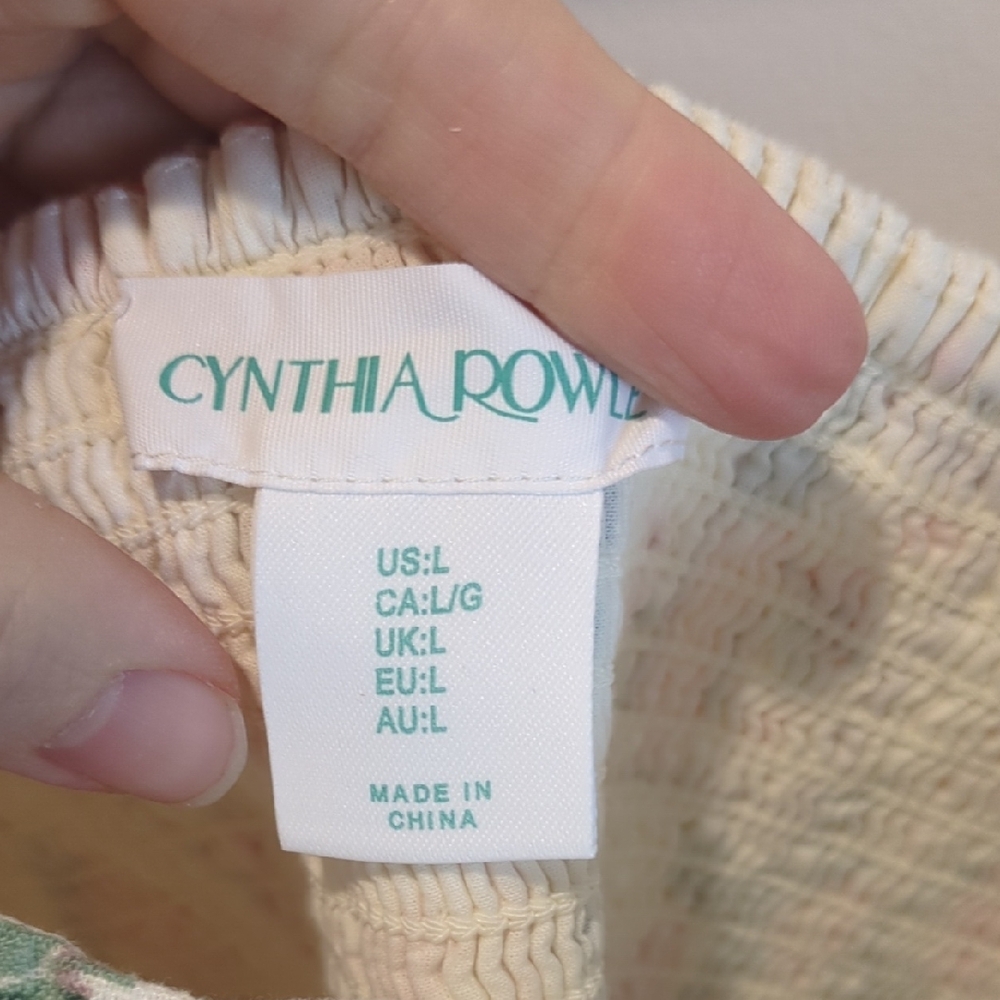 NWT Cynthia Rowley Linen Blend Fruit Print Midi Dress Large Coastal Beach Resort - Picture 5 of 9